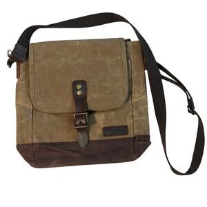Shangri-la Brown Canvas Messenger Bag
